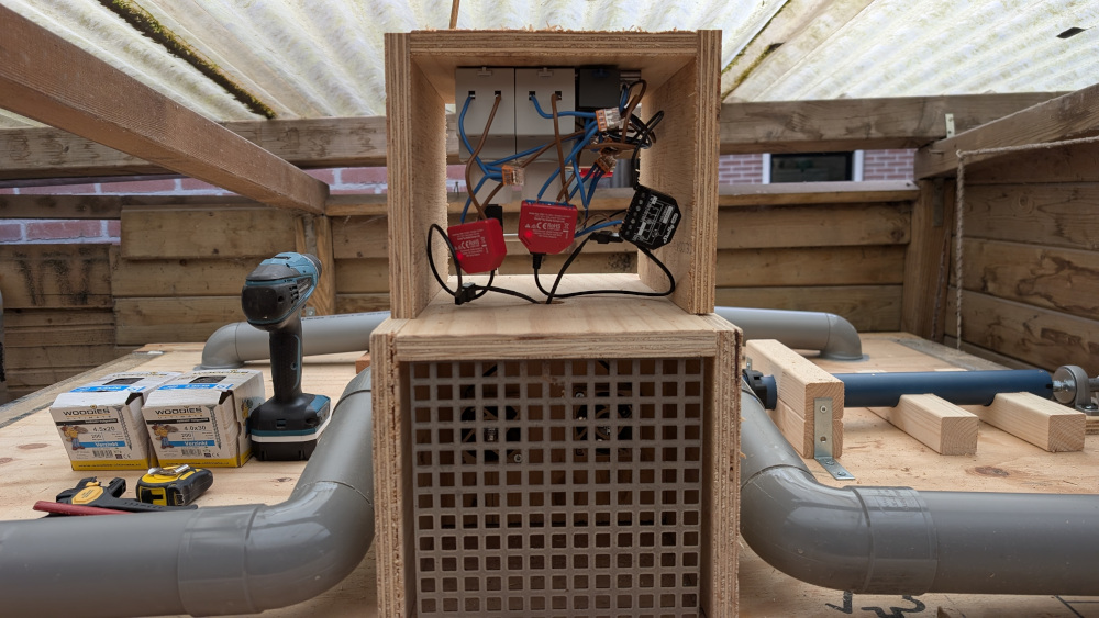 Ventilatie en Shelly installatie